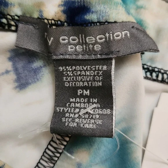 Tye Dye White Blue A-Line Maxi Skirt Beach Vacation Cruise Summer Brunch Medium - Picture 8 of 8